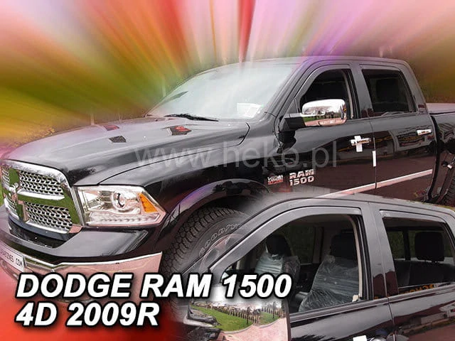 Ofuky oken pro Dodge Ram 1500 2009-2018, + zadní